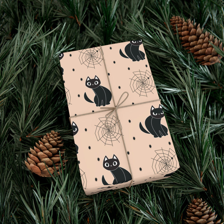 Spiderweb Cat Gift Wrap - Happy Little Kitty