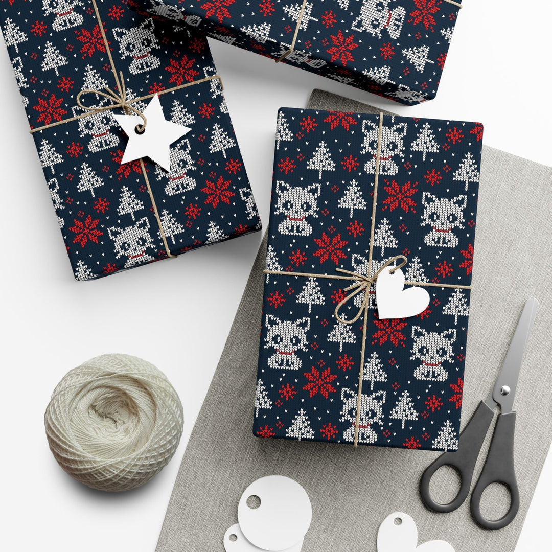 Christmas Sweater Cat Gift Wrap — Holiday Cat Wrapping Paper | Happy Little Kitty