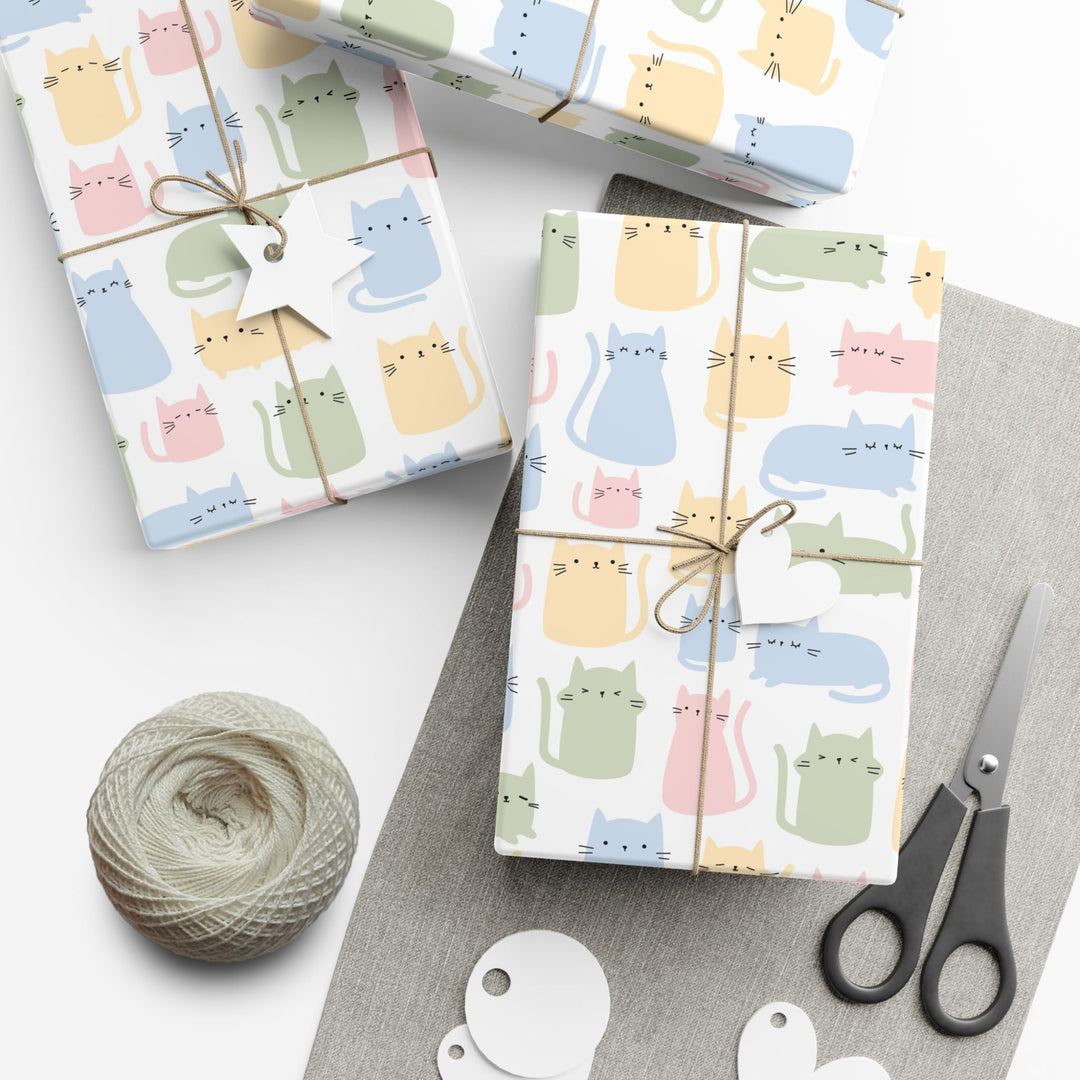 Pastel Cat Gift Wrap - Soft and Sweet Cat Collections | Happy Little Kitty