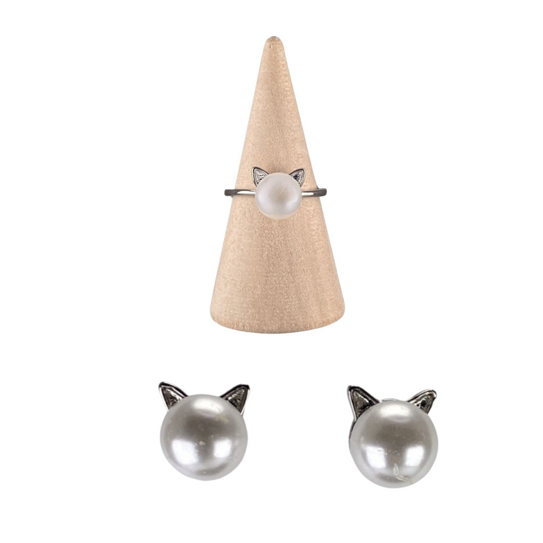 Pearl Cat Jewelry Set from the Happy Little Kitty Sale Collection