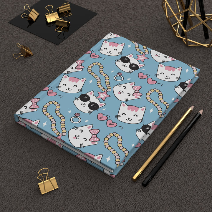 Cats and Pearls Hardcover Journal