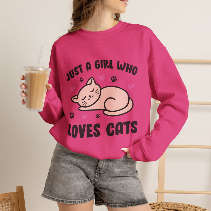 Girl Who Loves Cats Crewneck Sweatshirt