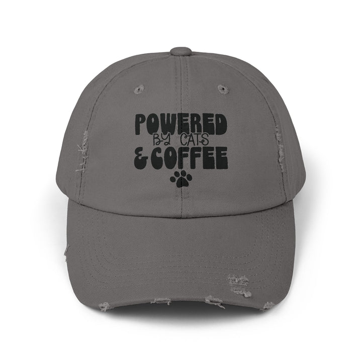Cats and Coffee Unisex Distressed Hat