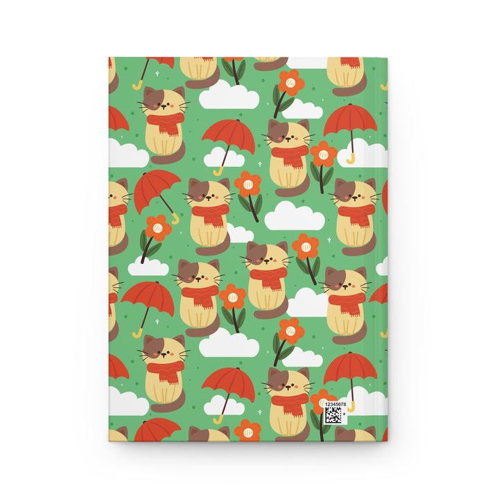 Spring Showers Cat Hardcover Journal