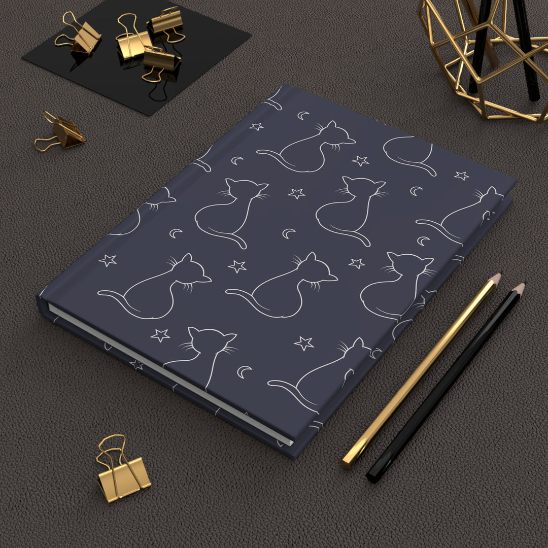Night Sky Cat Hardcover Journal
