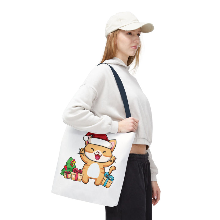 Happy Santa Cat Tote Bag