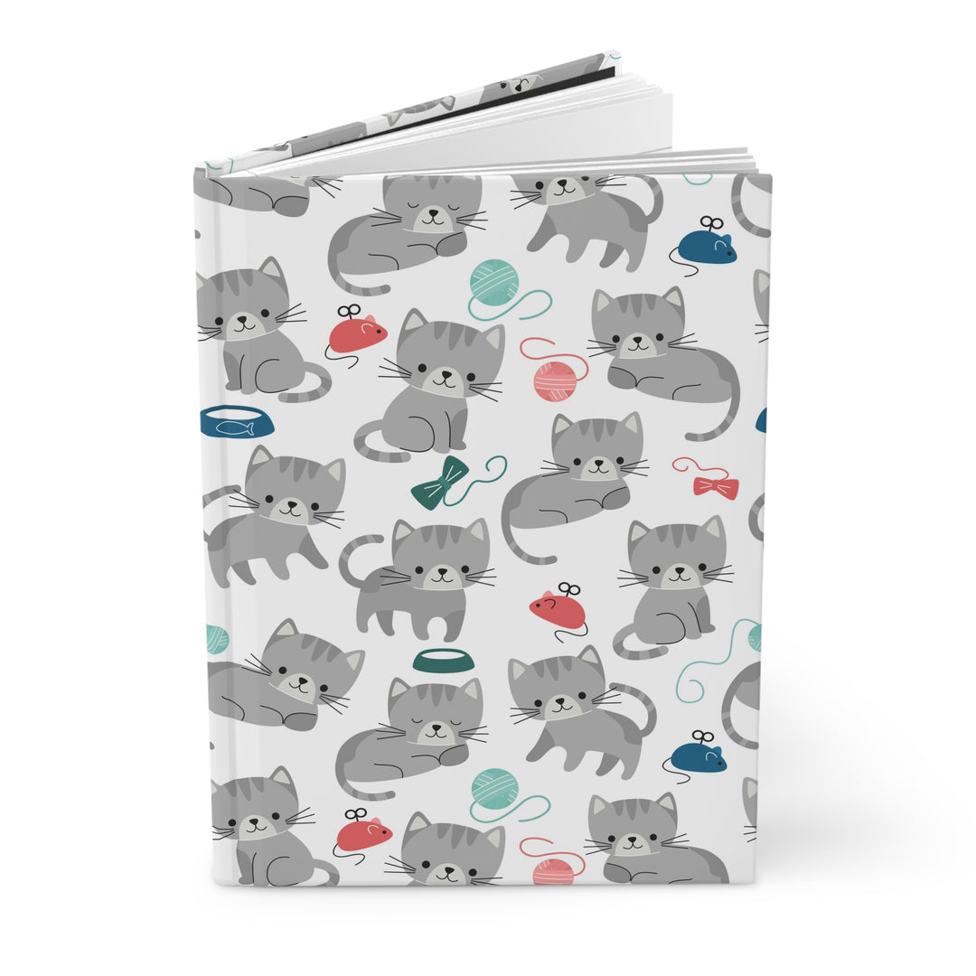 Playful Gray Kitten Hardcover Journal