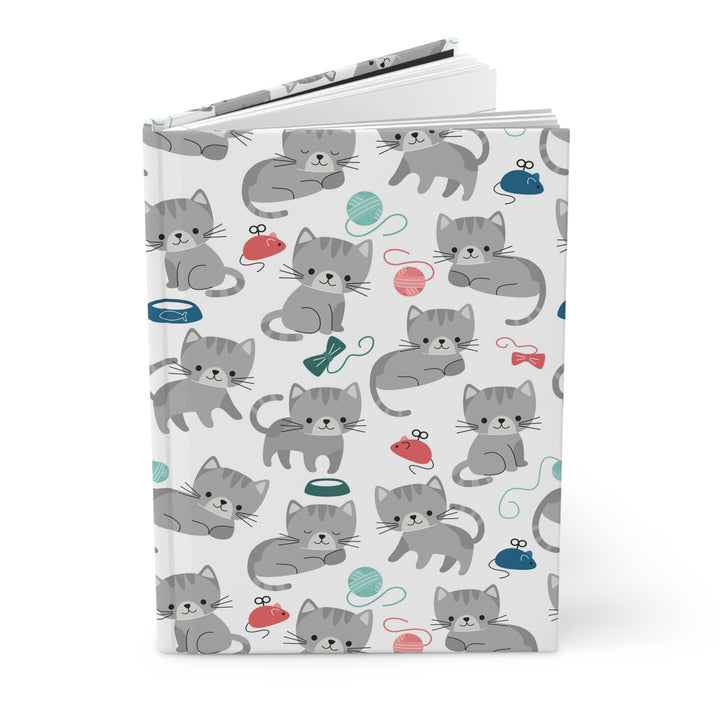Playful Gray Kitten Hardcover Journal