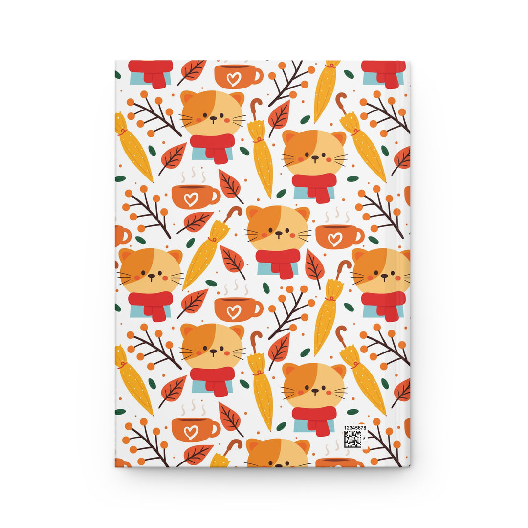 Fall Cat Hardcover Journal