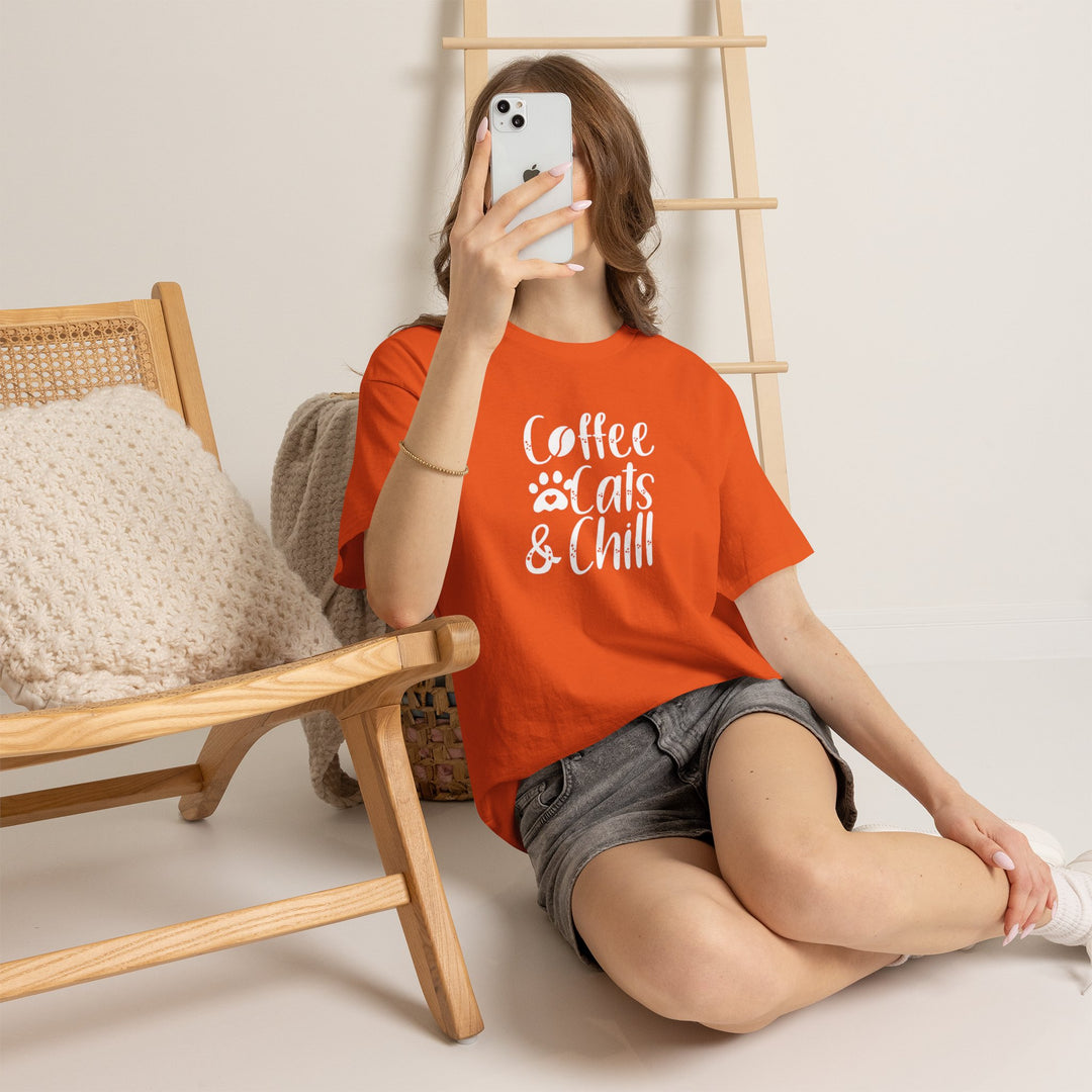 Coffee Cats and Chill Cotton Tee