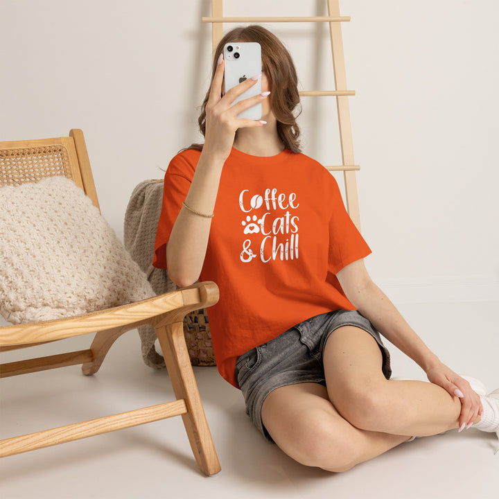 Coffee Cats and Chill Cotton Tee