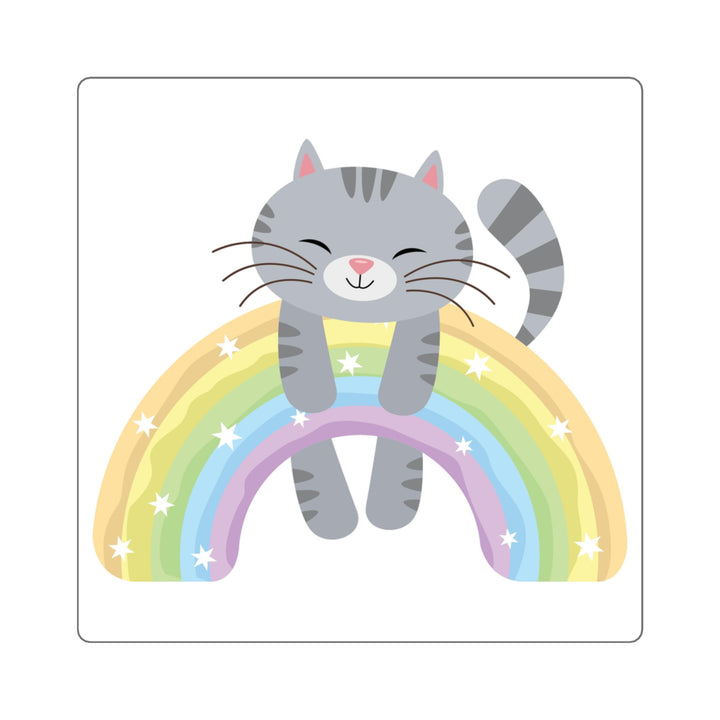 Over the Rainbow Cat Square Sticker