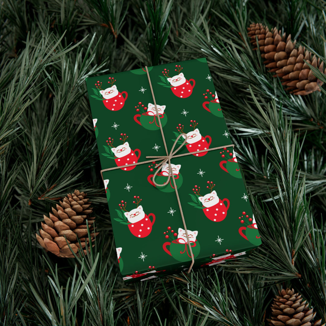 Cat Christmas Cup Gift Wrap