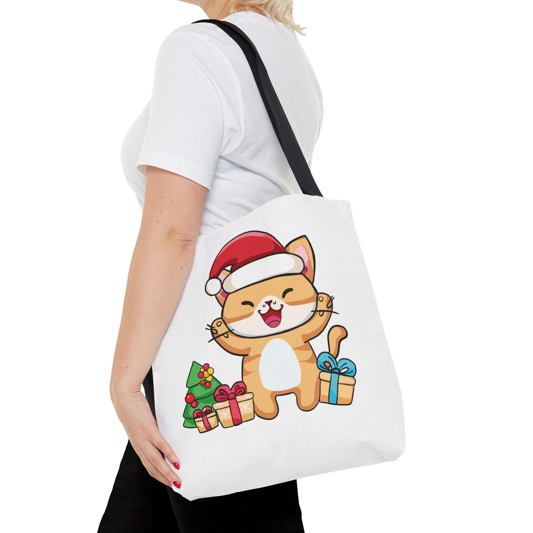 Happy Santa Cat Tote Bag