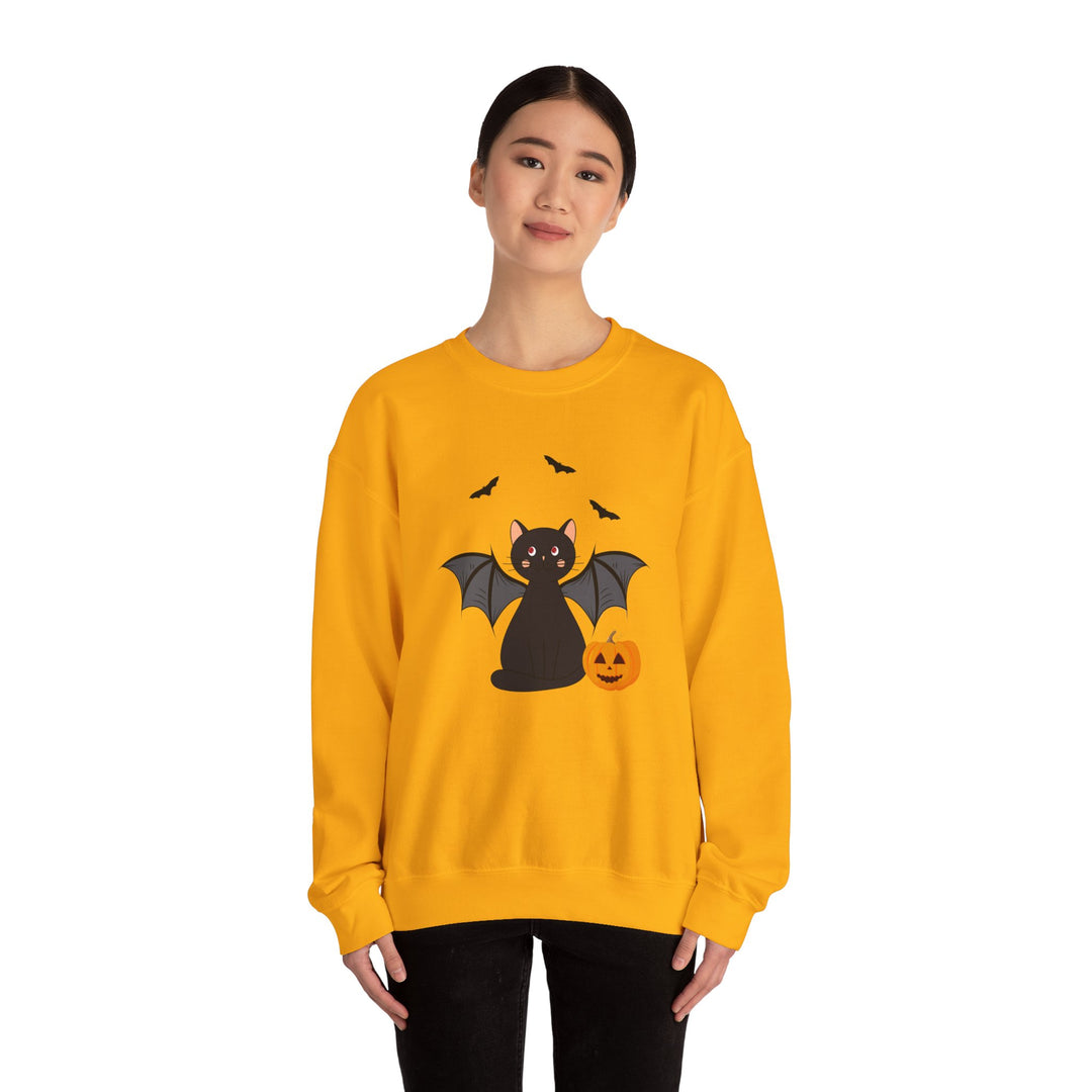 Bat Cat Halloween Crewneck Sweatshirt