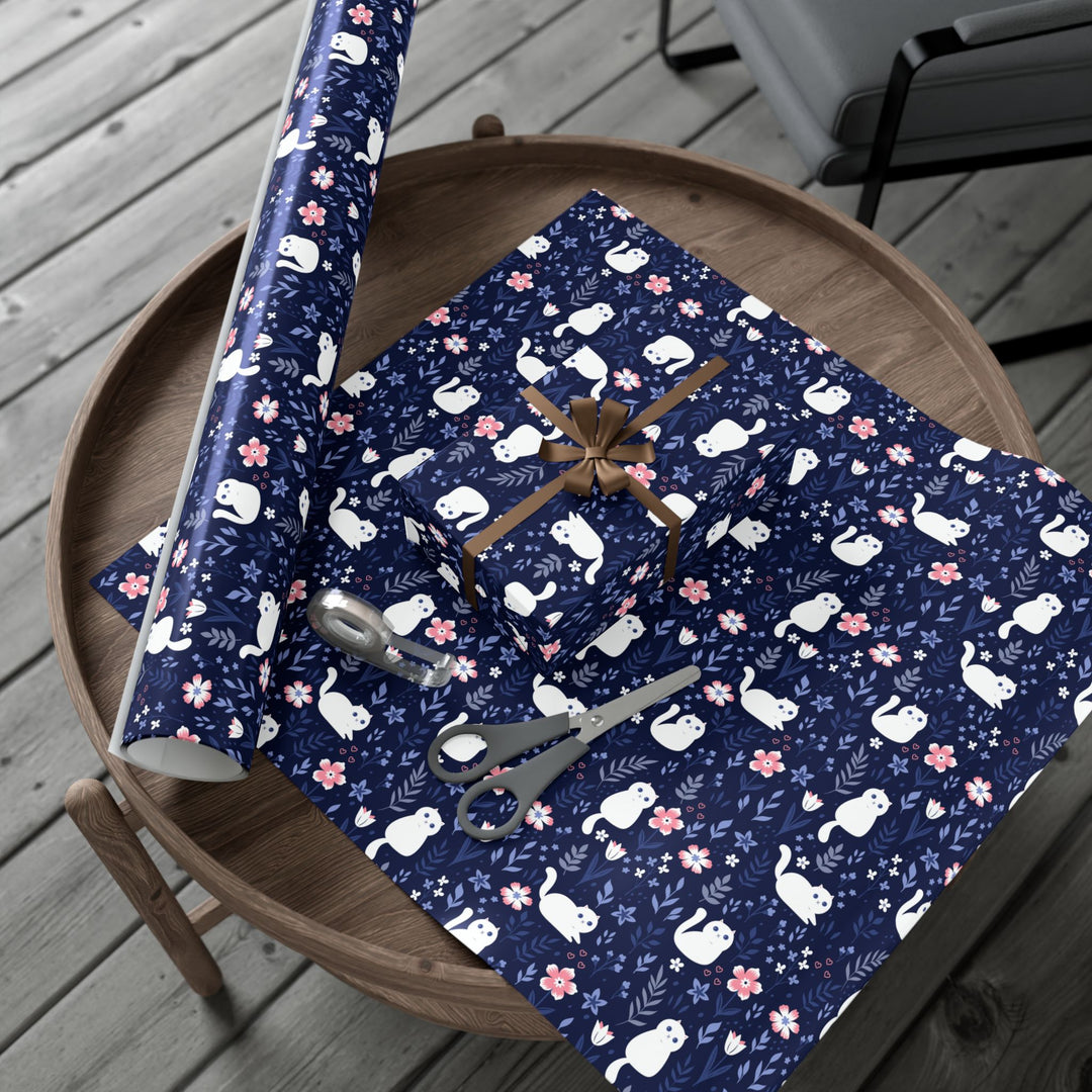 Folk Art Kitty Gift Wrap