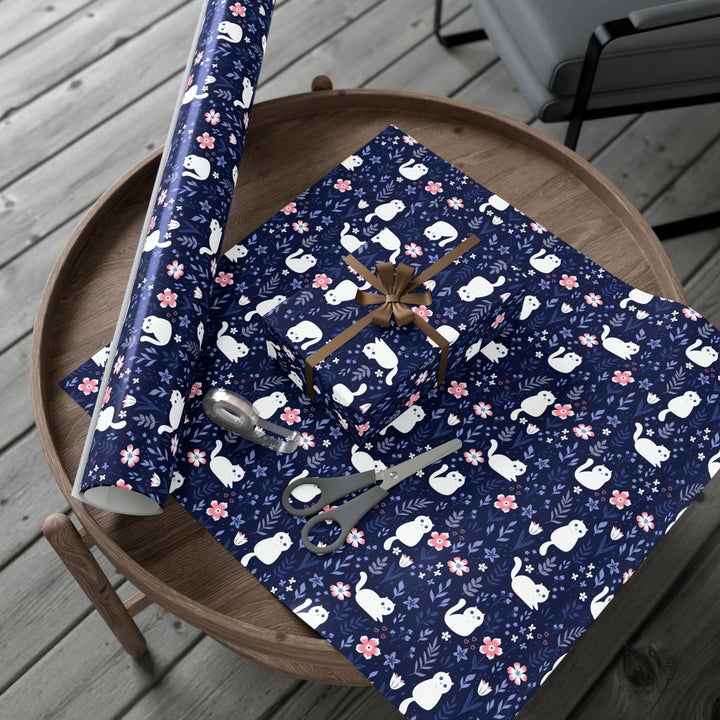 Folk Art Kitty Gift Wrap