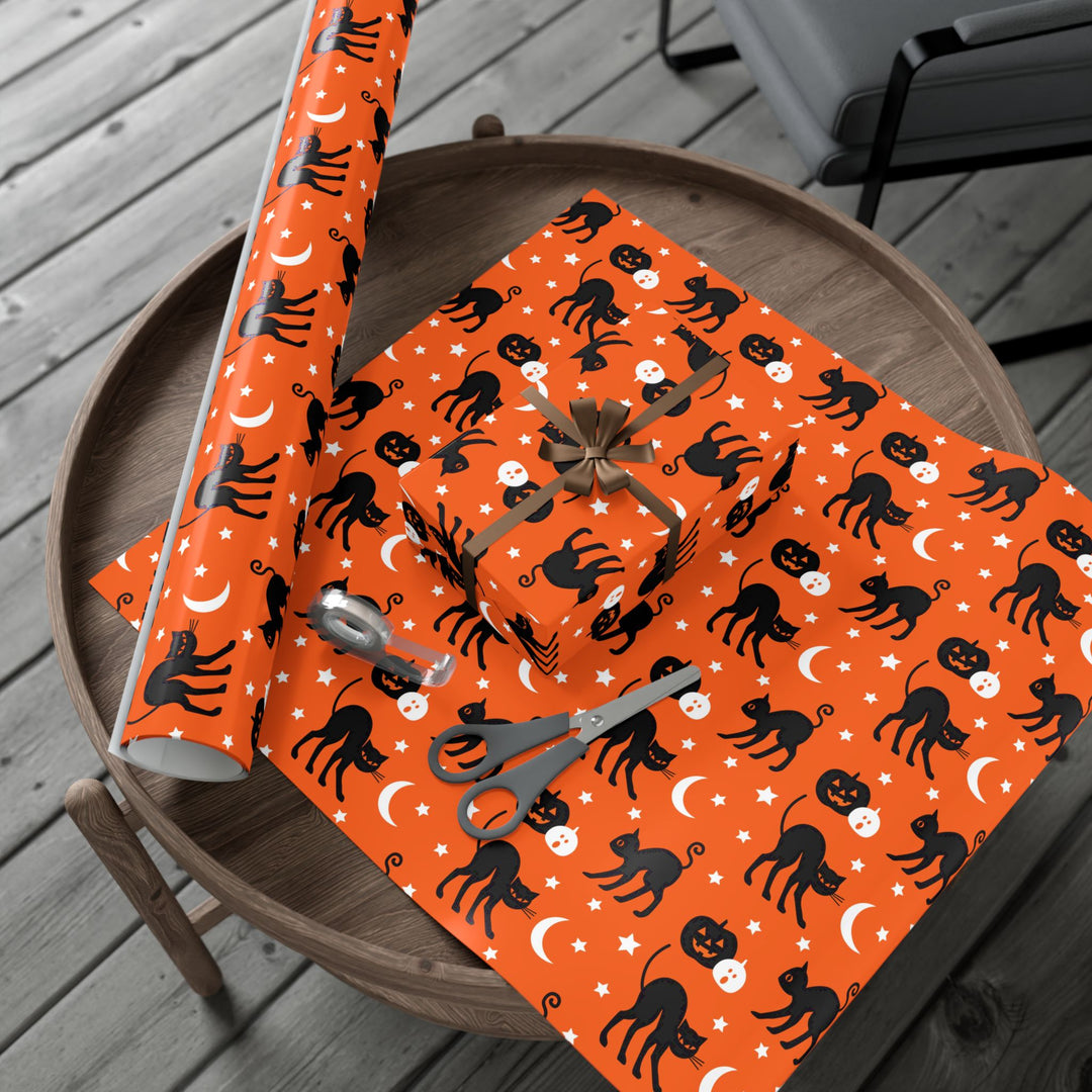 Black Cats and Pumpkins Gift Wrap