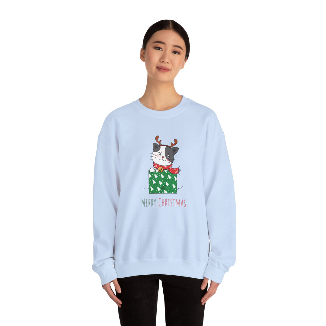Gift Wrapped Cat Crewneck Sweatshirt