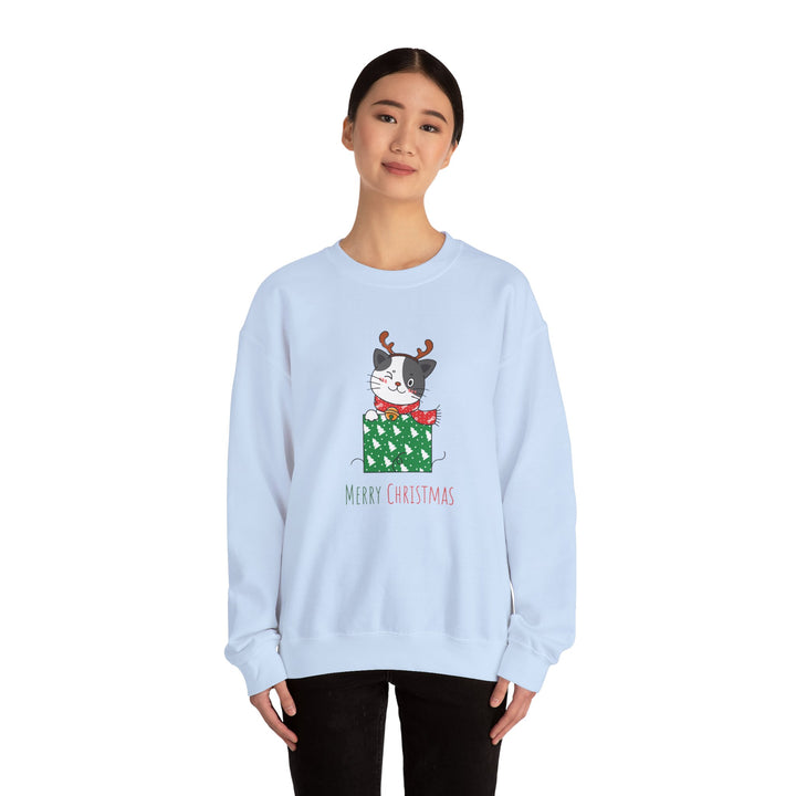 Gift Wrapped Cat Crewneck Sweatshirt