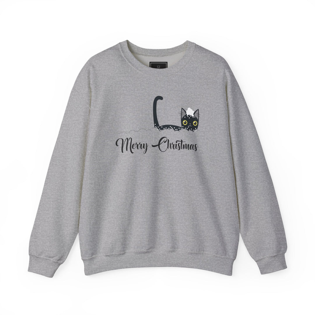 Snowy Christmas Cat Unisex Crewneck Sweatshirt