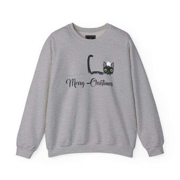 Snowy Christmas Cat Unisex Crewneck Sweatshirt