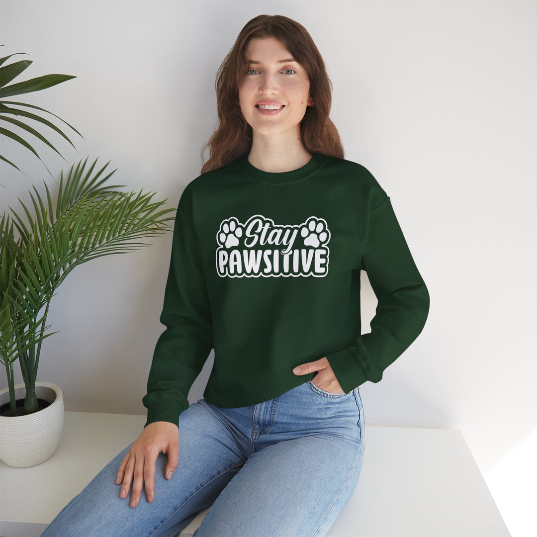 Stay Pawsitive Unisex Crewneck Sweatshirt