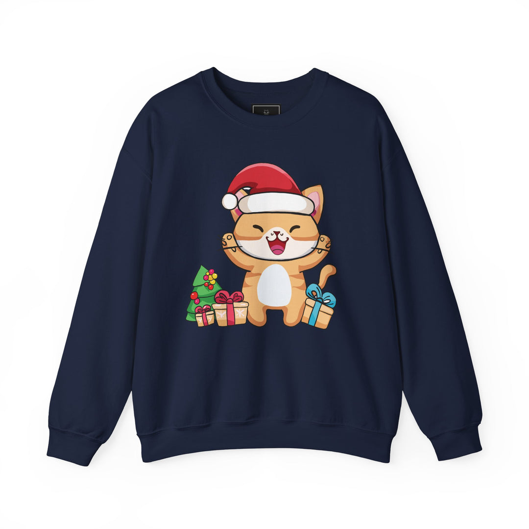 Happy Santa Cat Crewneck Sweatshirt