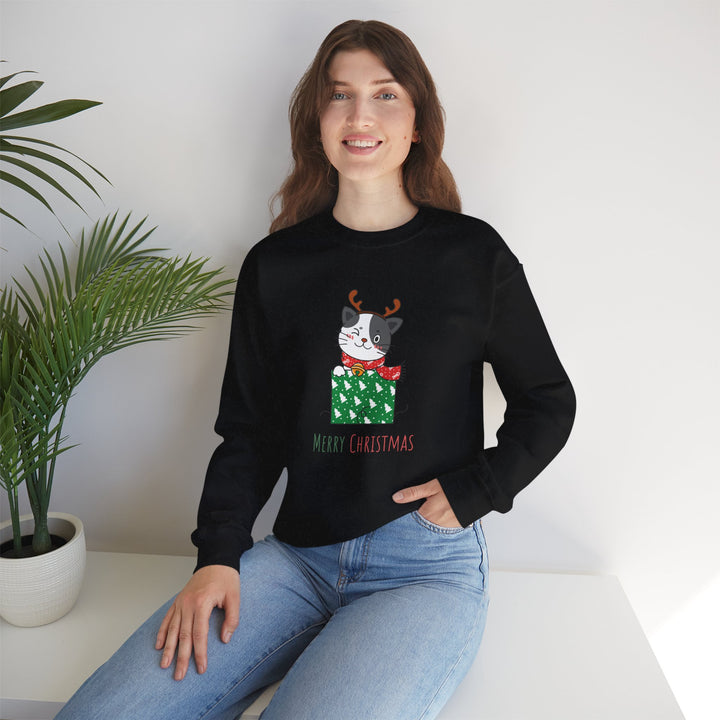 Gift Wrapped Cat Crewneck Sweatshirt