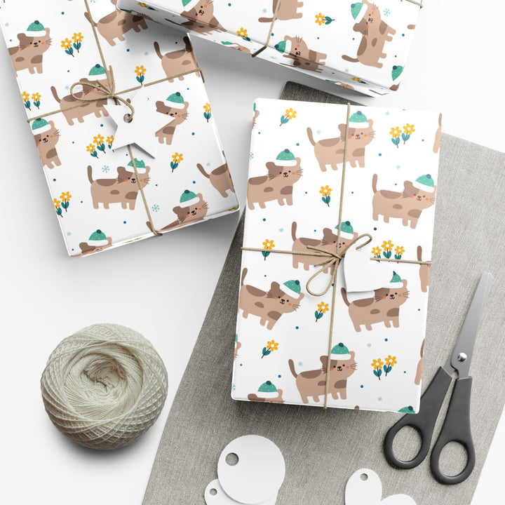 Stocking Hat Cat Gift Wrap