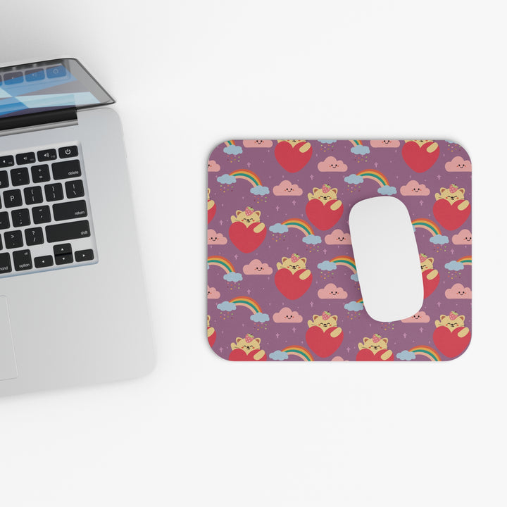 Rainbow Paw Prints Mouse Pad