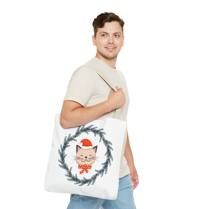 Vintage Christmas Cat Tote Bag