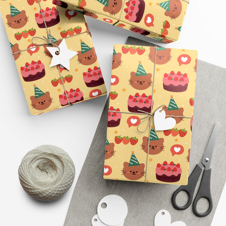 Strawberry Cake Cat Gift Wrap