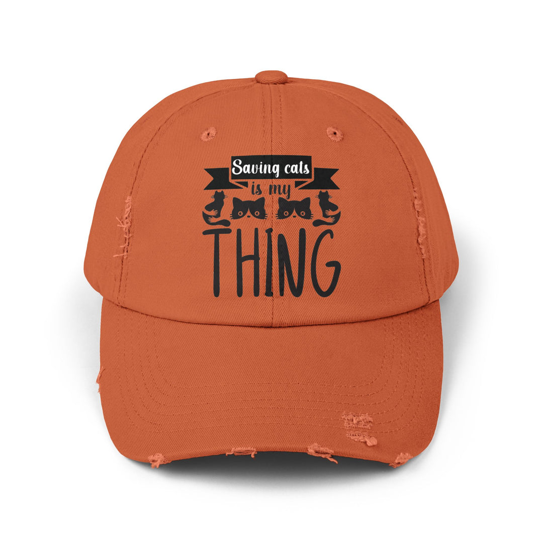Saving Cats Unisex Distressed Hat