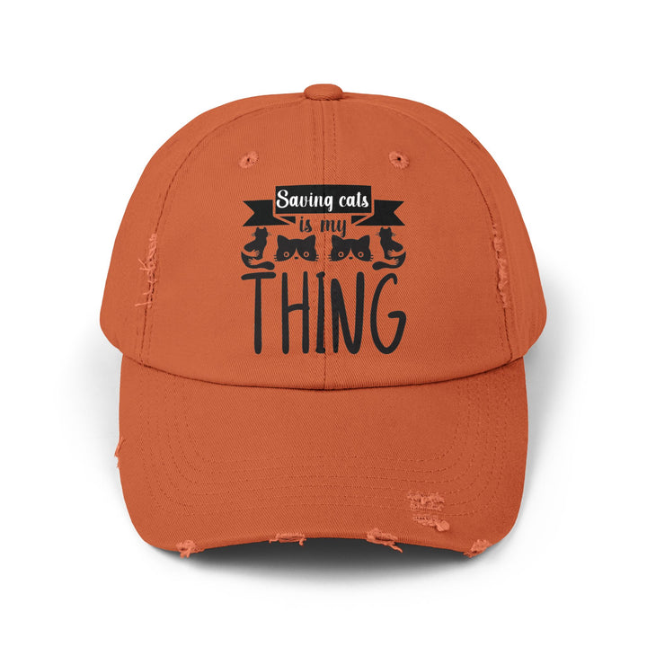 Saving Cats Unisex Distressed Hat