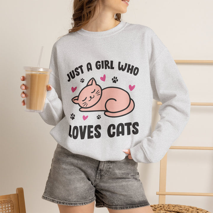 Girl Who Loves Cats Crewneck Sweatshirt