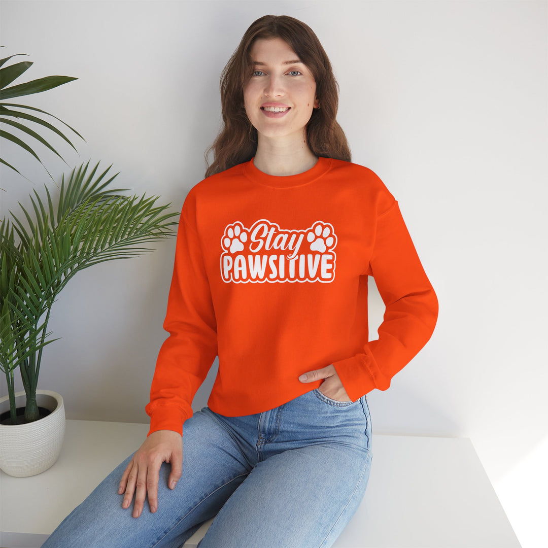 Stay Pawsitive Unisex Crewneck Sweatshirt