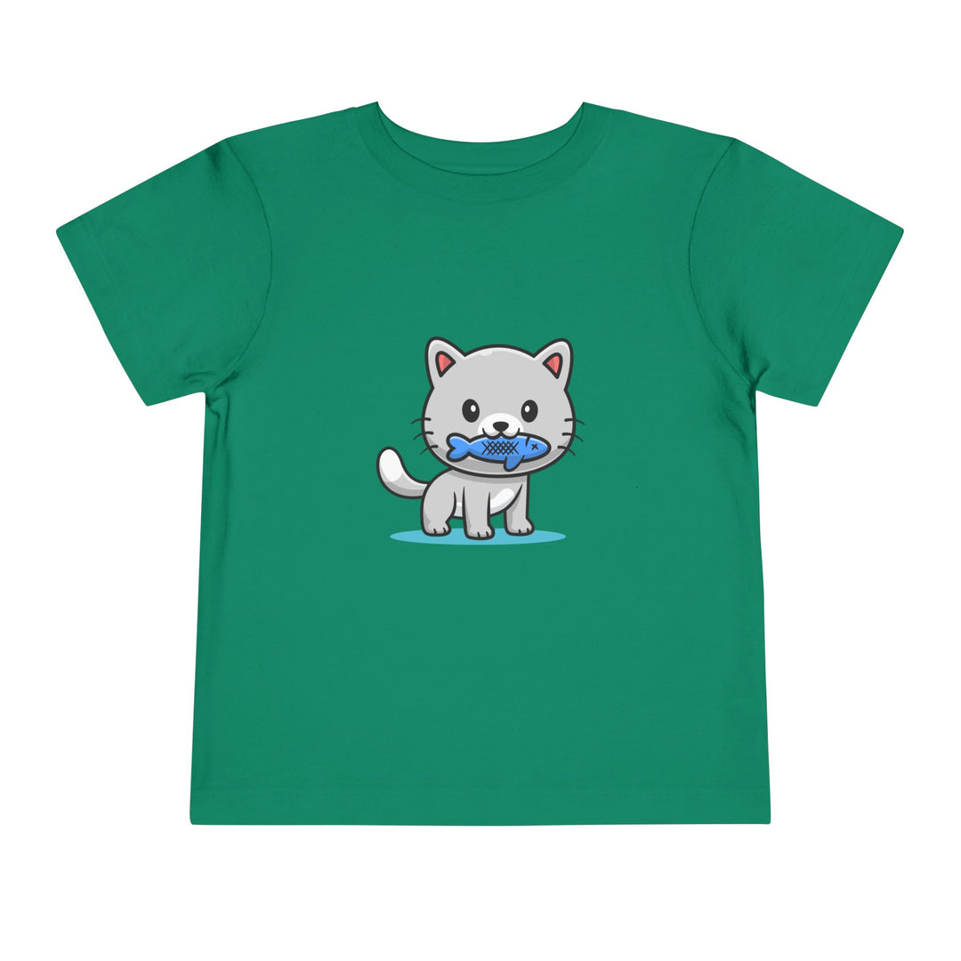 Cat Eating A Fish Toddler Tee