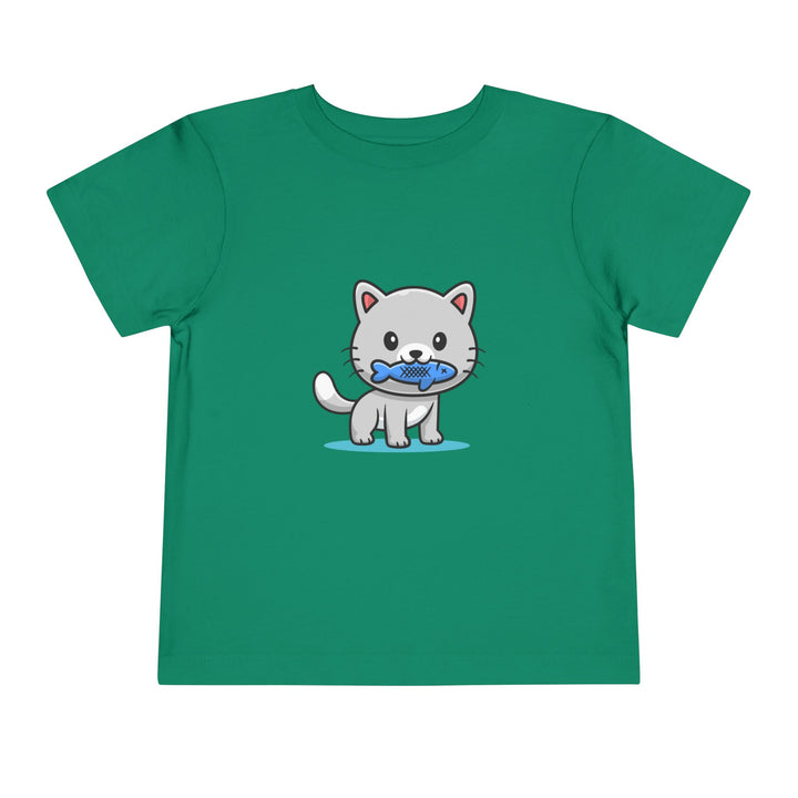 Cat Eating A Fish Toddler Tee
