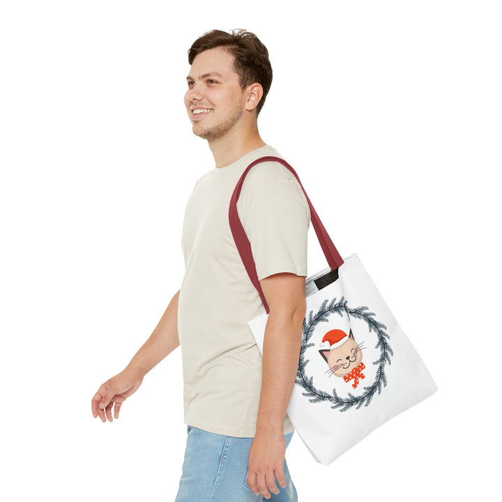 Vintage Christmas Cat Tote Bag
