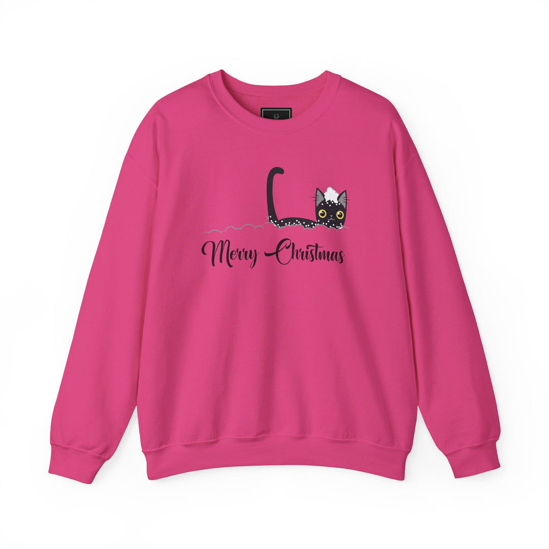 Snowy Christmas Cat Unisex Crewneck Sweatshirt