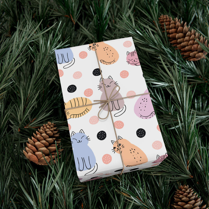Cats and Dots Gift Wrap