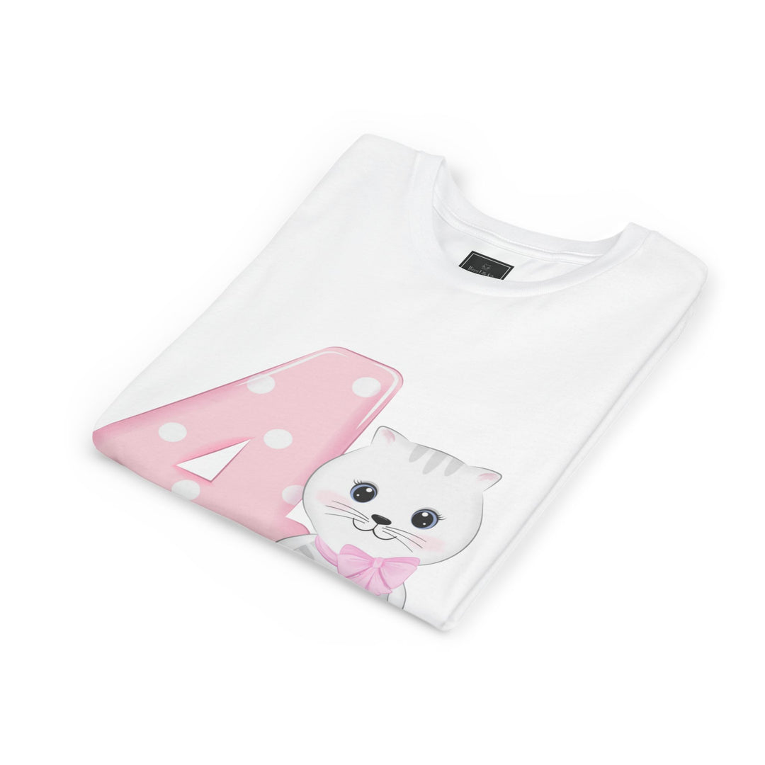 Happy 4th Birthday Cat Youth Short Sleeve Tee