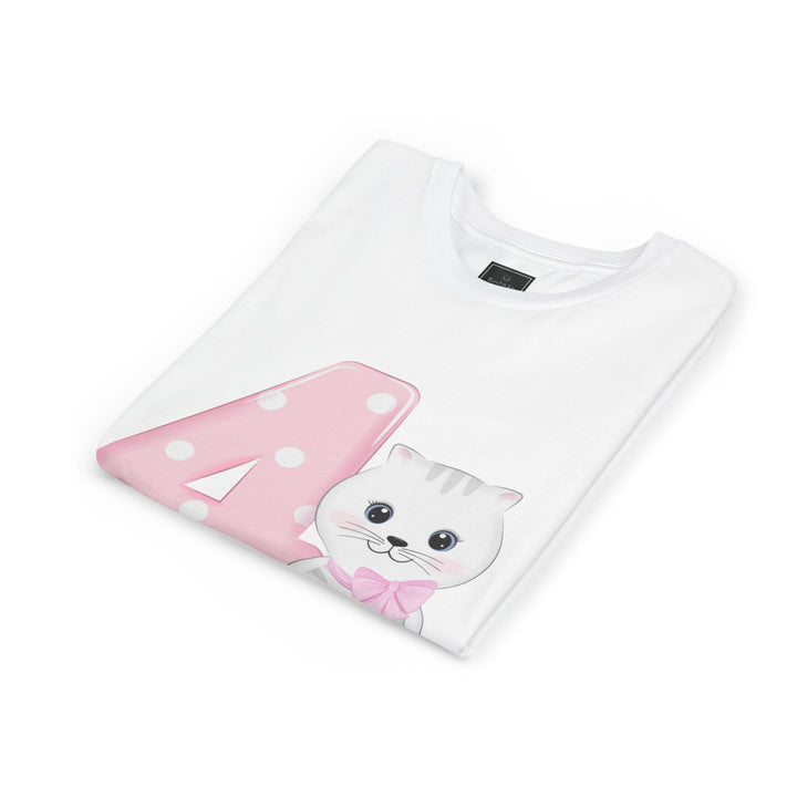Happy 4th Birthday Cat Youth Short Sleeve Tee