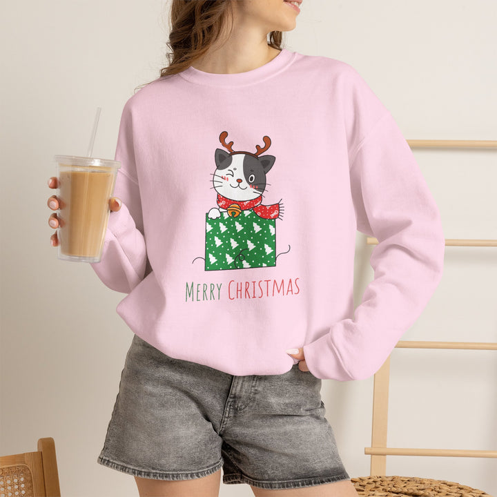 Gift Wrapped Cat Crewneck Sweatshirt
