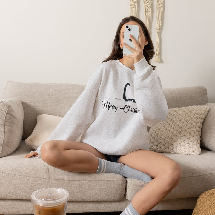 Snowy Christmas Cat Unisex Crewneck Sweatshirt