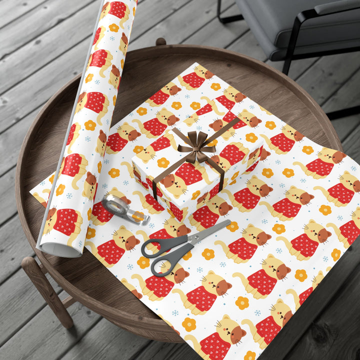 Heart Sweater Cat Gift Wrap