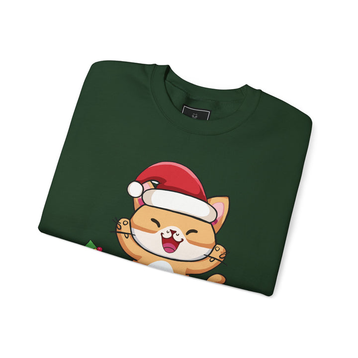 Happy Santa Cat Crewneck Sweatshirt
