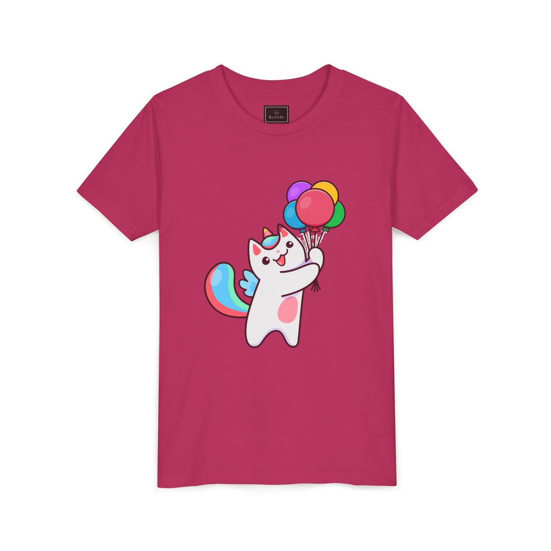 Caticorn and Balloons Youth Short Sleeve Tee