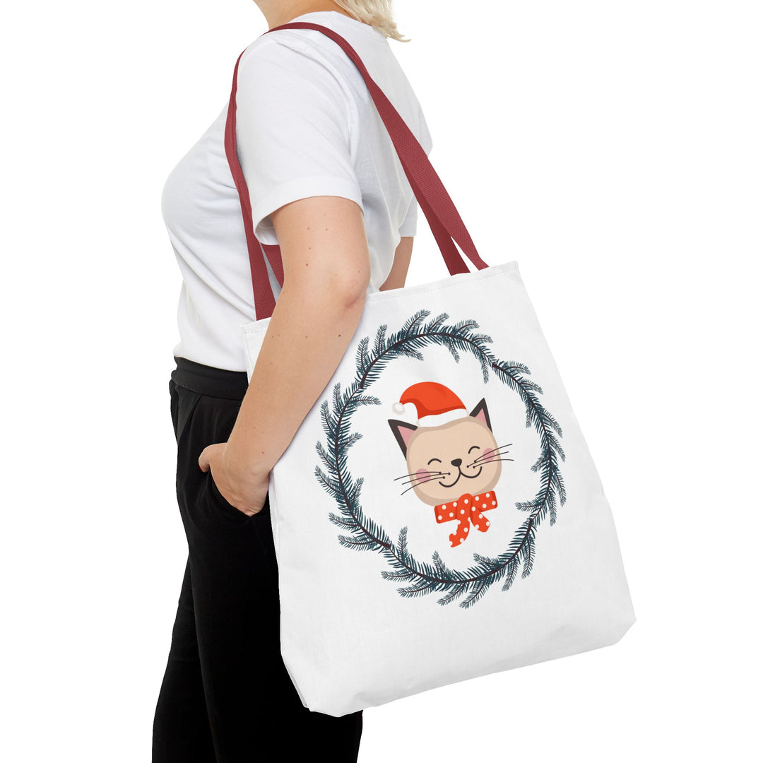 Vintage Christmas Cat Tote Bag